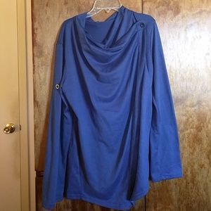Cowl Neck Long Sleeve Cardigan Wrap